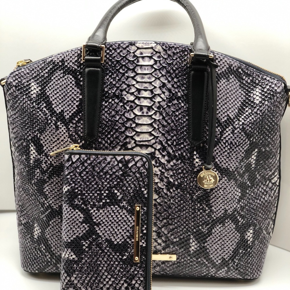 Brahmin Lg Duxbury Satchel and Matching Wallet